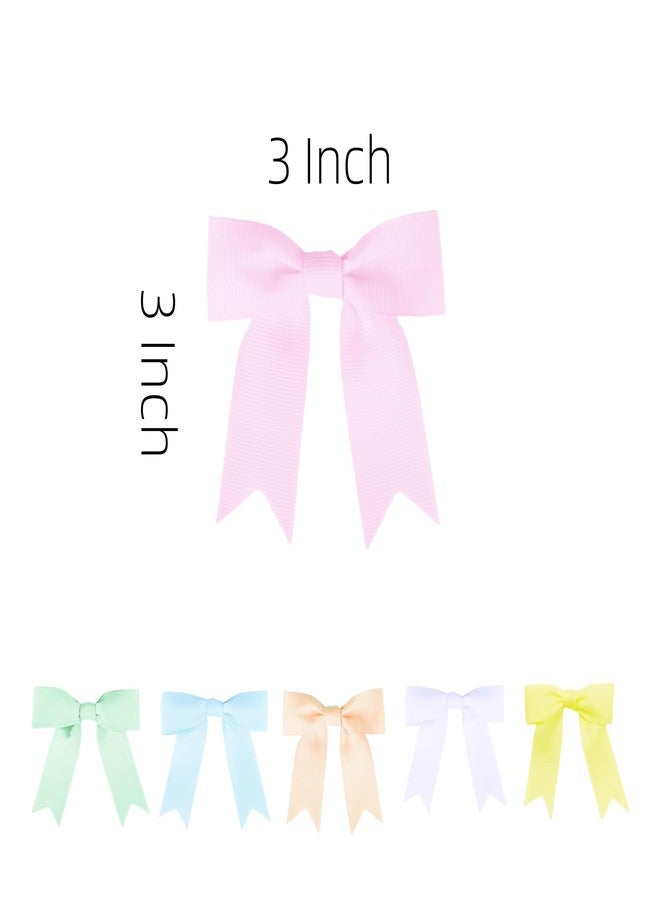 Meseey Premade Grosgrain Ribbon Bows for Treat Bags, 3 Inches, Set (Pastel Set, 30) - Image 2